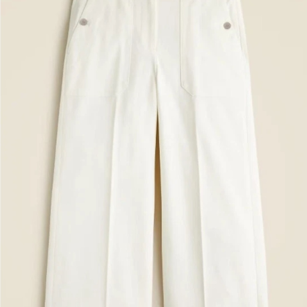J.Crew White High-Rise Wide-Leg Pants